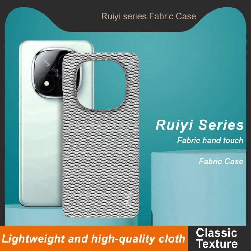 For Redmi Note 14 Pro+ 5G imak Ruiyi Series Cloth Texture PU + PC Phone Case(Light Grey)