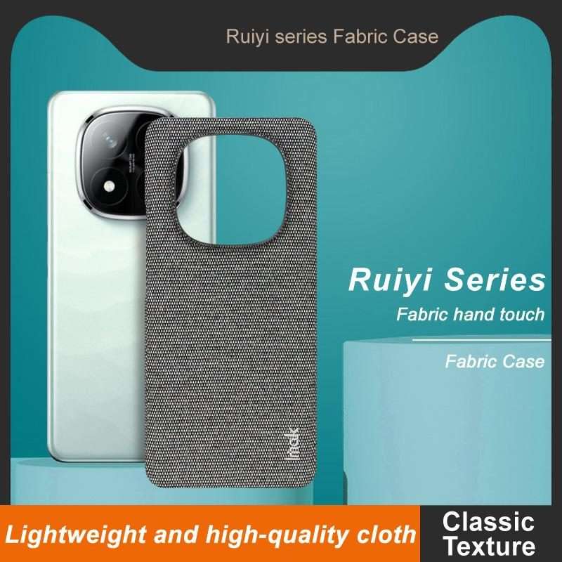 For Redmi Note 14 Pro+ 5G imak Ruiyi Series Cloth Texture PU + PC Phone Case(Dark Grey)