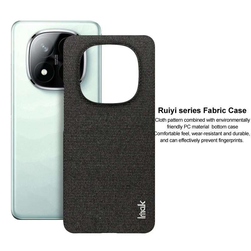 For Redmi Note 14 Pro+ 5G imak Ruiyi Series Cloth Texture PU + PC Phone Case(Dark Grey)