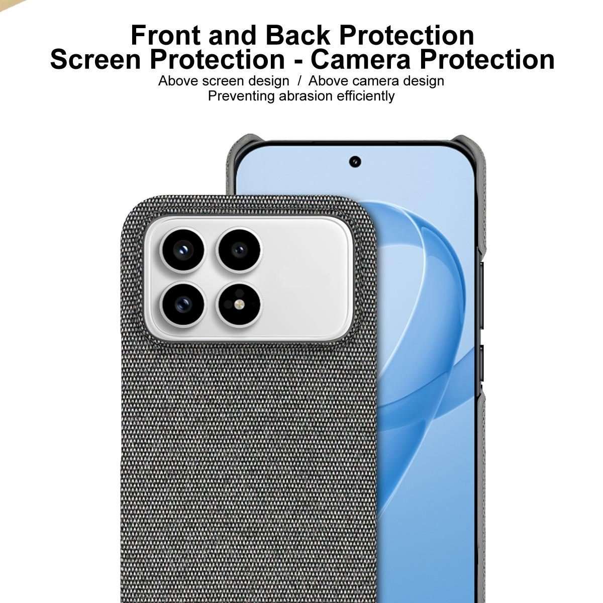 For Redmi K90/Poco F8 Pro imak Ruiyi Series Cloth Texture PU + PC Phone Case(Black)