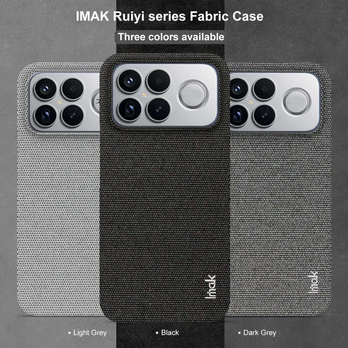 For Redmi K90 Pro Max/Poco F8 Ultra imak Ruiyi Series Cloth Texture PU + PC Phone Case(Light Grey)