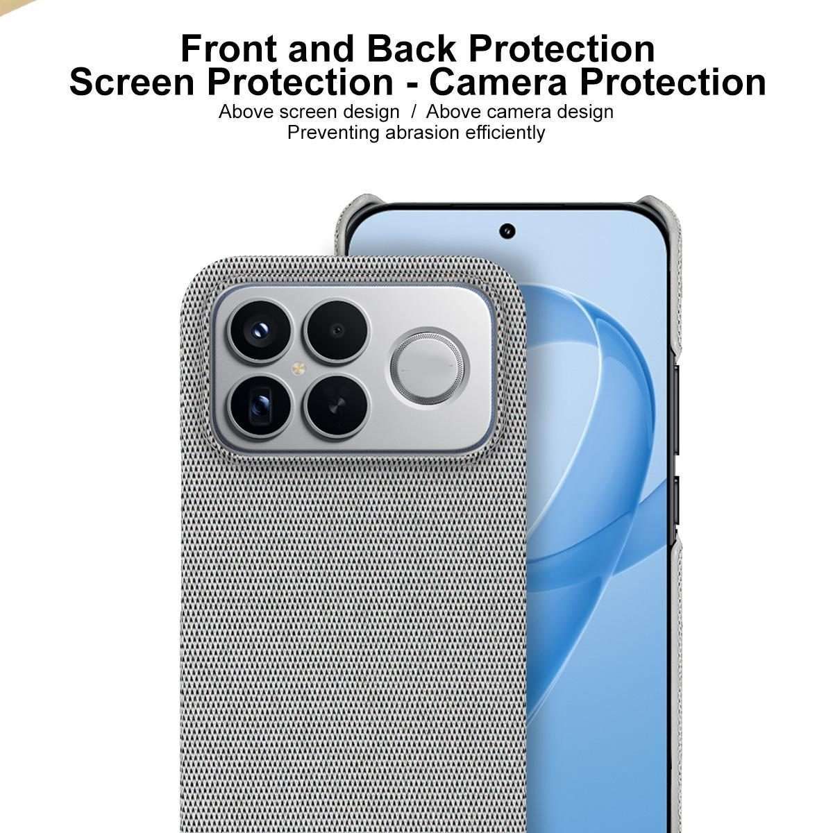 For Redmi K90 Pro Max/Poco F8 Ultra imak Ruiyi Series Cloth Texture PU + PC Phone Case(Light Grey)
