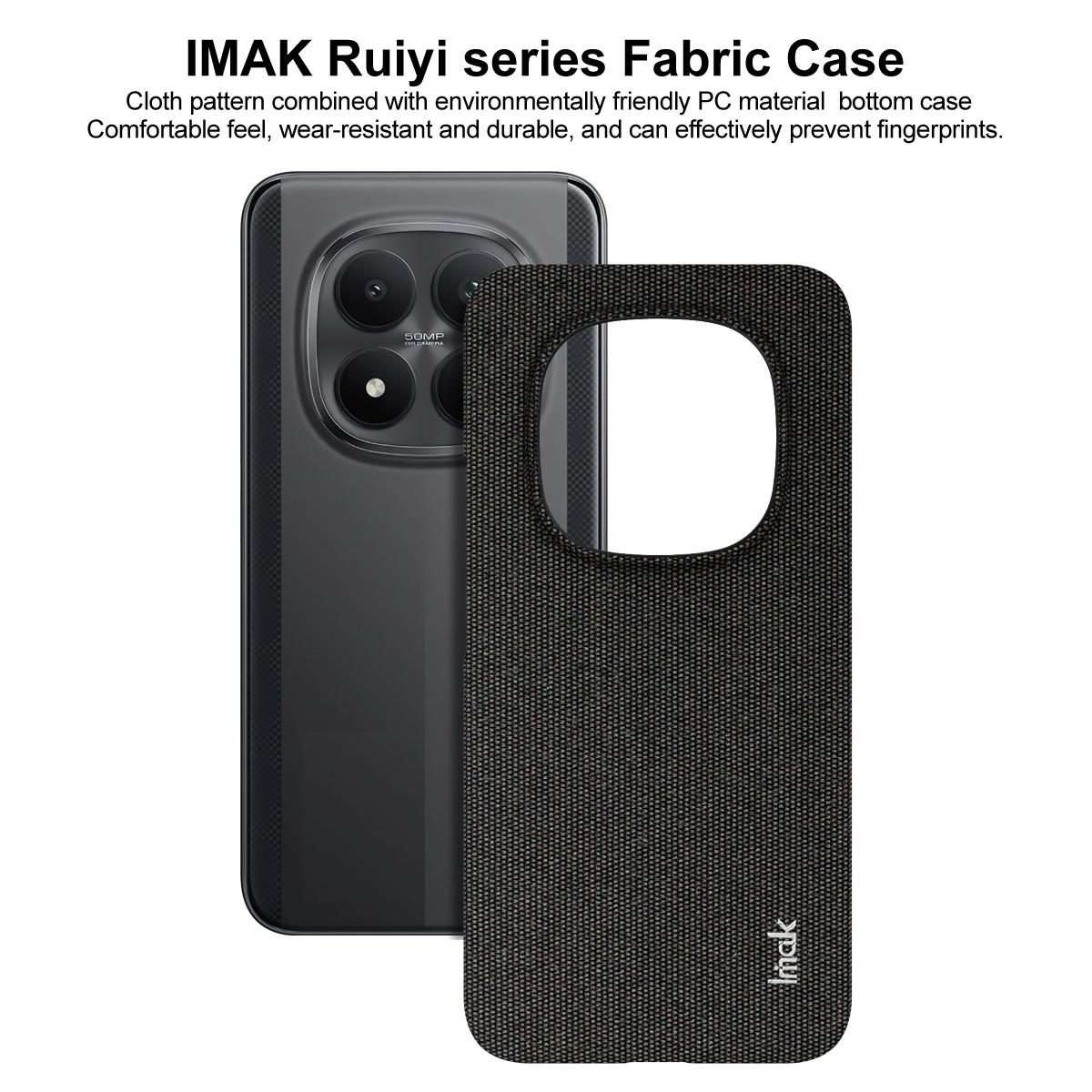 For Redmi Note 15 Pro+ 5G Global 163.3mm imak Ruiyi Series Cloth Texture PU + PC Phone Case(Black)