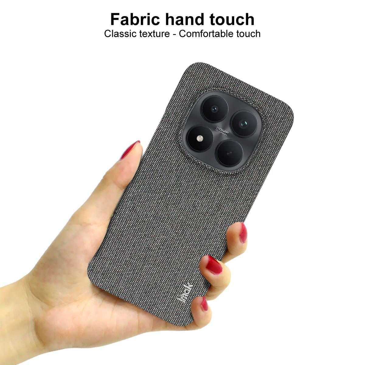 For Redmi Note 15 Pro+ 5G Global 163.3mm imak Ruiyi Series Cloth Texture PU + PC ... (Light Grey)