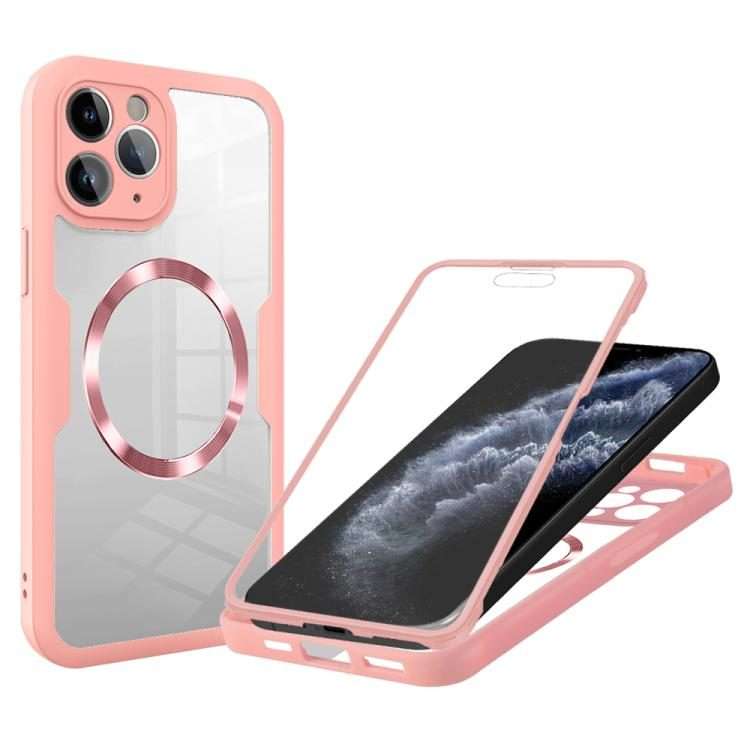 For iPhone 11 Pro CD Texture MagSafe Phone Case(Pink)