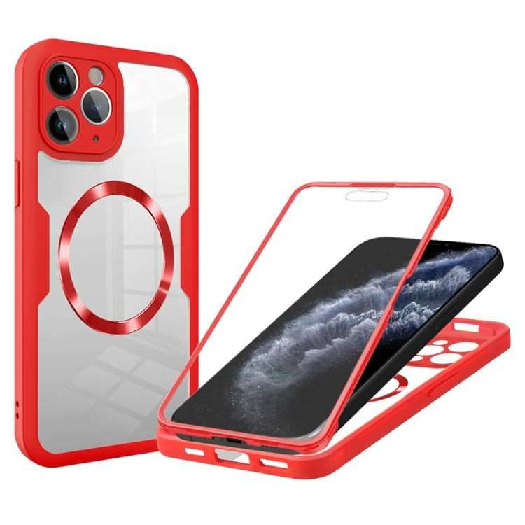 For iPhone 11 Pro CD Texture MagSafe Phone Case(Red)