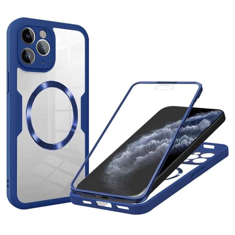 For iPhone 11 Pro CD Texture MagSafe Phone Case(Blue)