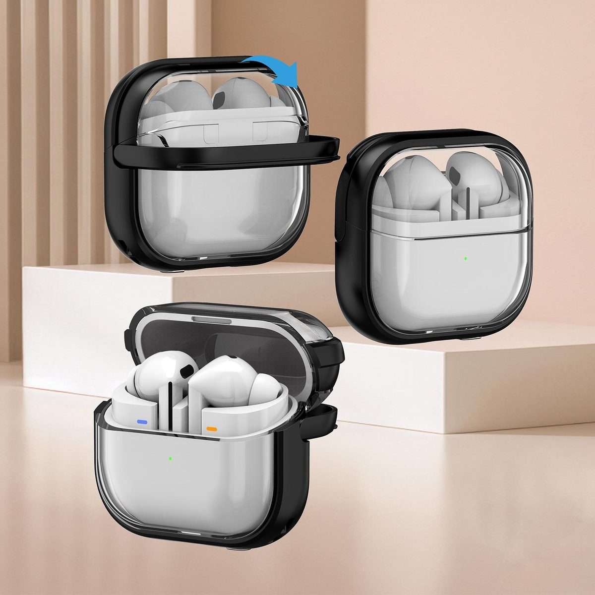 For Samsung Galaxy Buds 3 / 3 Pro TPU Hybrid PC Case with Holder(Red)