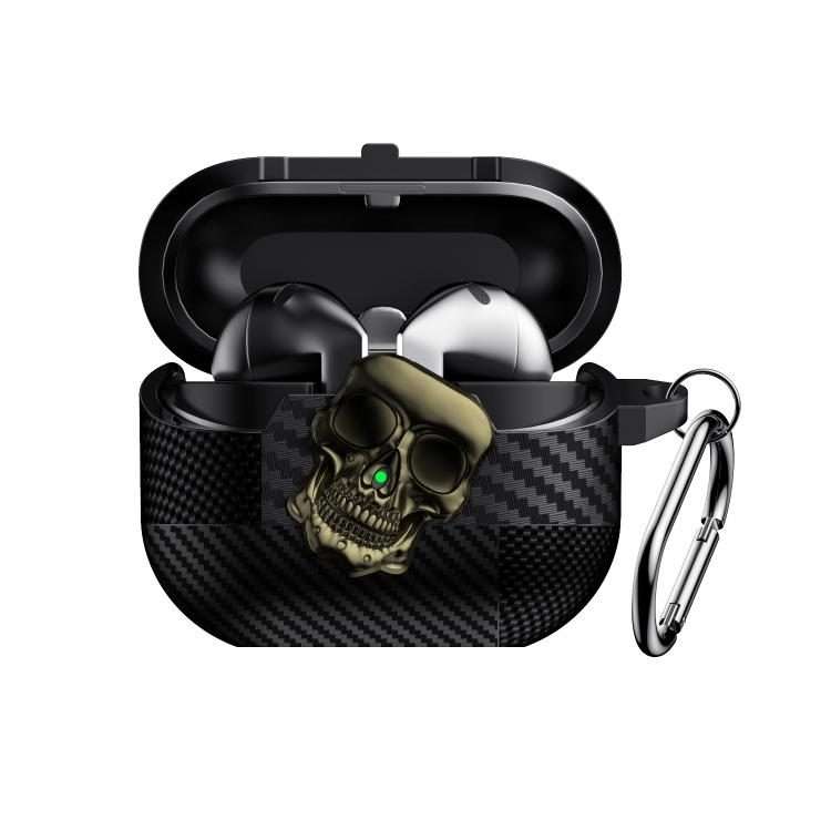 For Samsung Galaxy Buds3 Pro Carbon Fiber Pattern Skull Lock Bluetooth Earphone Prote ... (Copper)