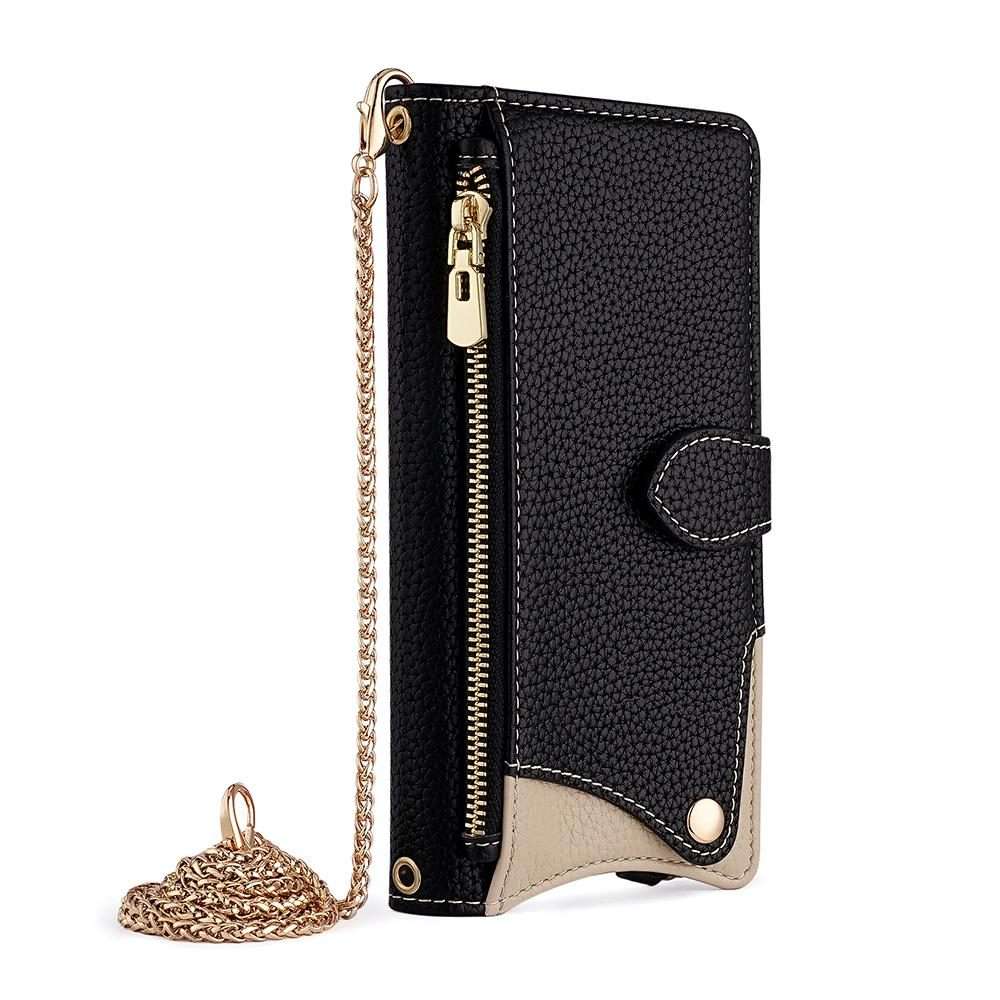 For Redmi K80 Ultra Crossbody Chain Fishtail Litchi Leather Phone Case(Black)