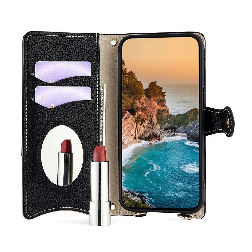 For Redmi K80 Ultra Crossbody Chain Fishtail Litchi Leather Phone Case(Black)