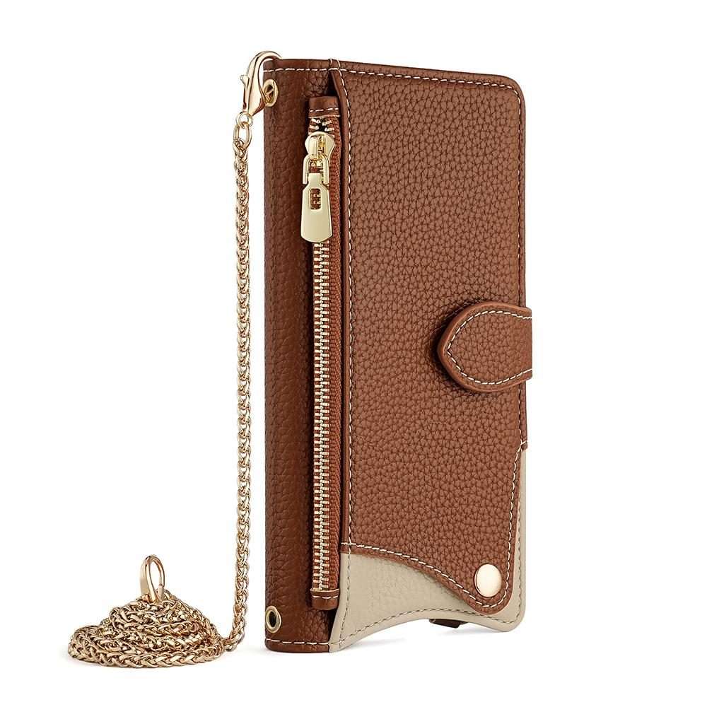For Redmi K80 Ultra Crossbody Chain Fishtail Litchi Leather Phone Case(Brown)
