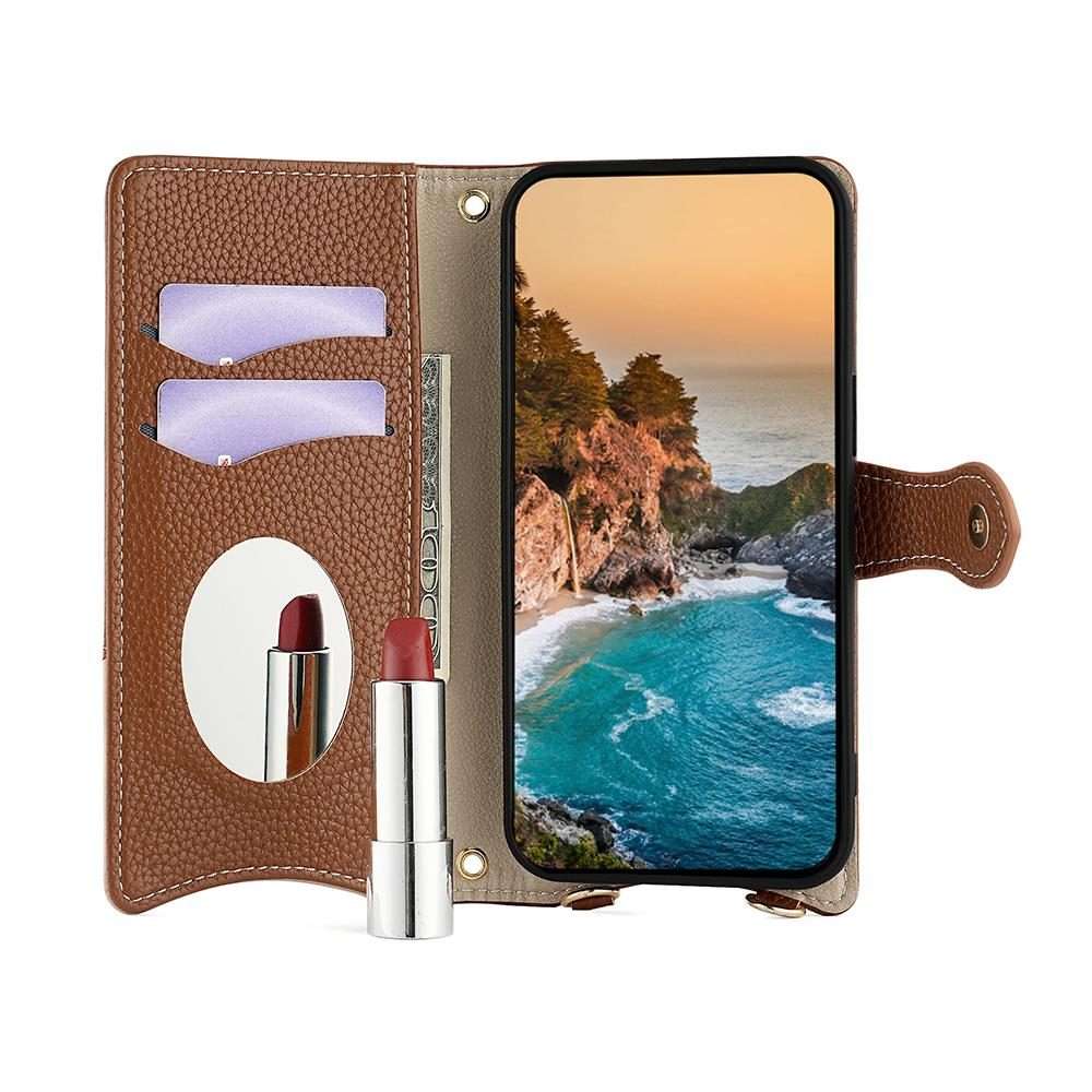 For Redmi K80 Ultra Crossbody Chain Fishtail Litchi Leather Phone Case(Brown)