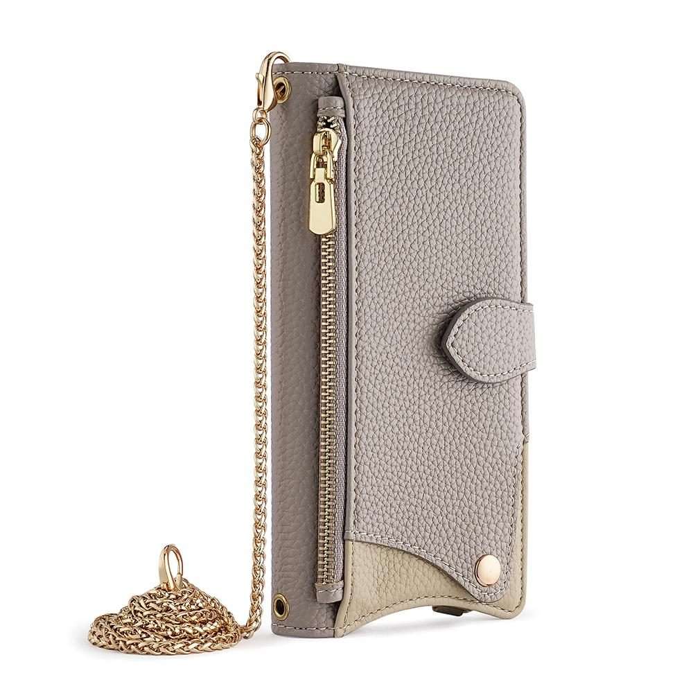 For Redmi K80 Ultra Crossbody Chain Fishtail Litchi Leather Phone Case(Grey)