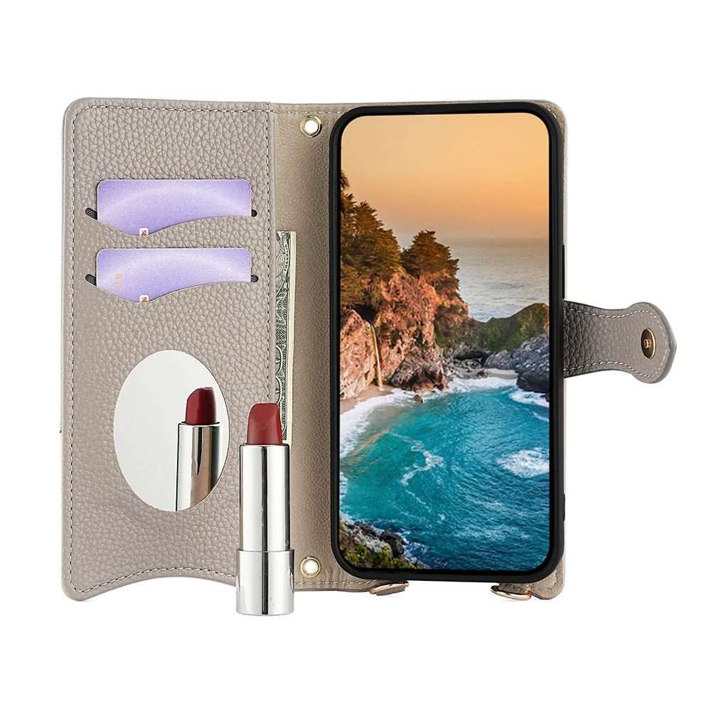 For Redmi K80 Ultra Crossbody Chain Fishtail Litchi Leather Phone Case(Grey)