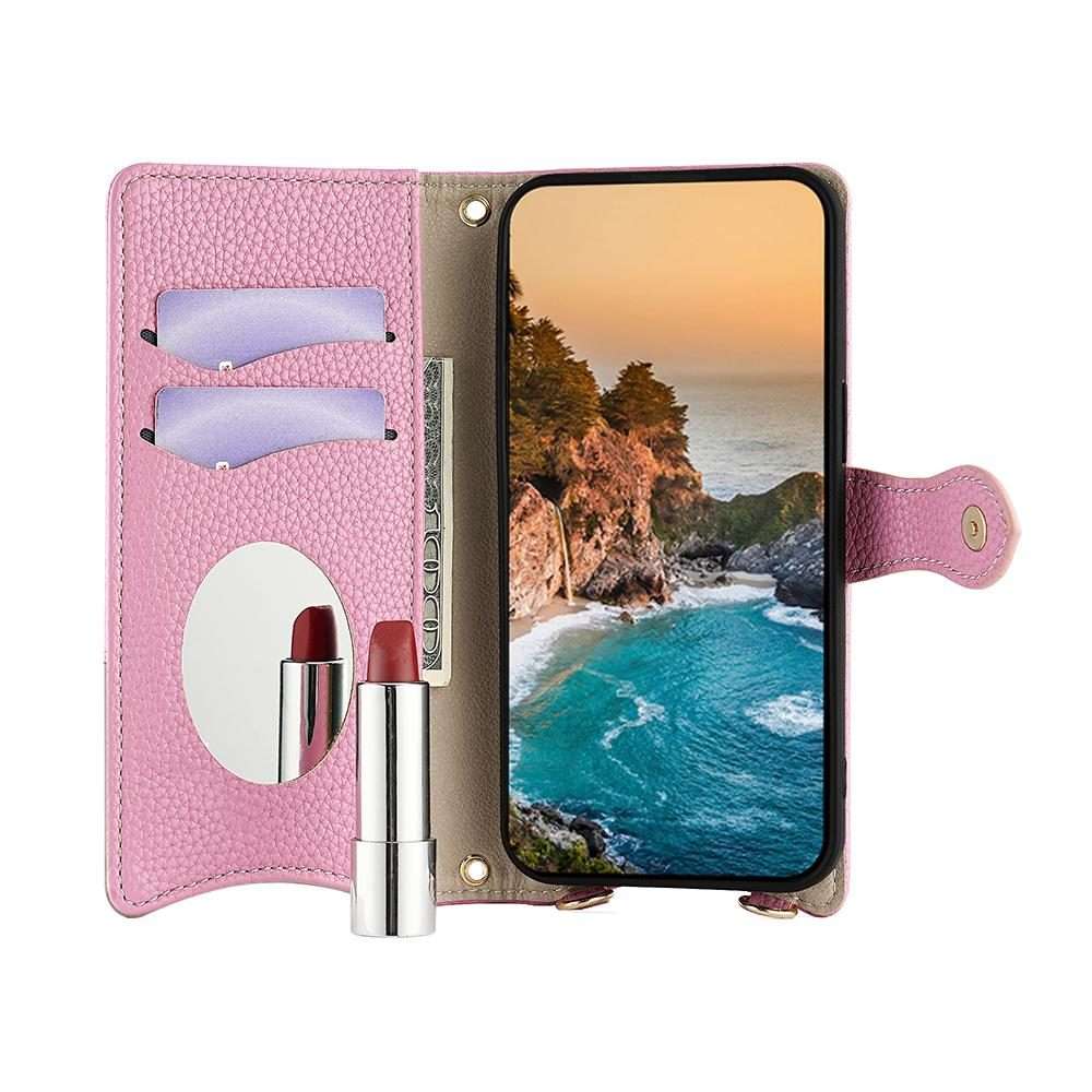For Redmi K80 Ultra Crossbody Chain Fishtail Litchi Leather Phone Case(Pink)
