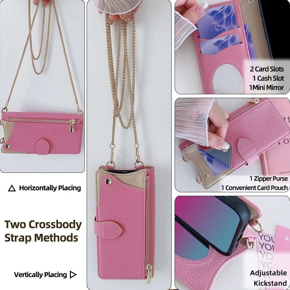 For Redmi K80 Ultra Crossbody Chain Fishtail Litchi Leather Phone Case(Pink)