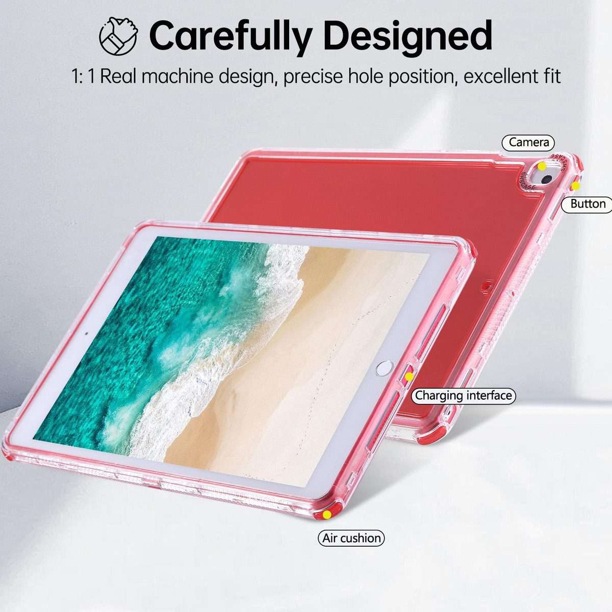 For iPad mini 5 / 4 / 3 / 2 Dream 3 in 1 TPU Hybrid PC Tablet Case(Red)