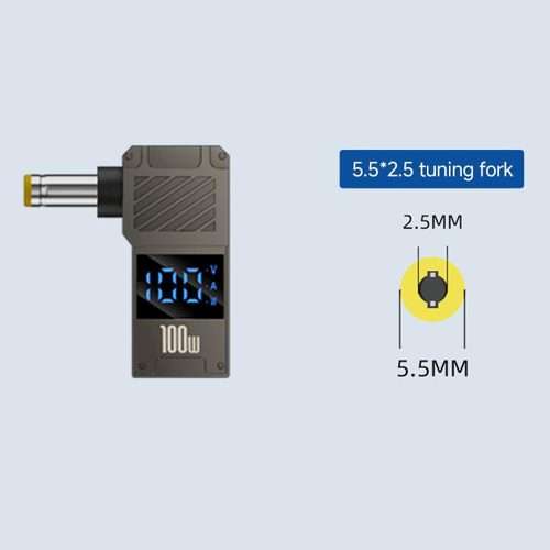 100W Computer Charging Digital Display Adapter, Specification:Type-C to DC5.5x2.5mm