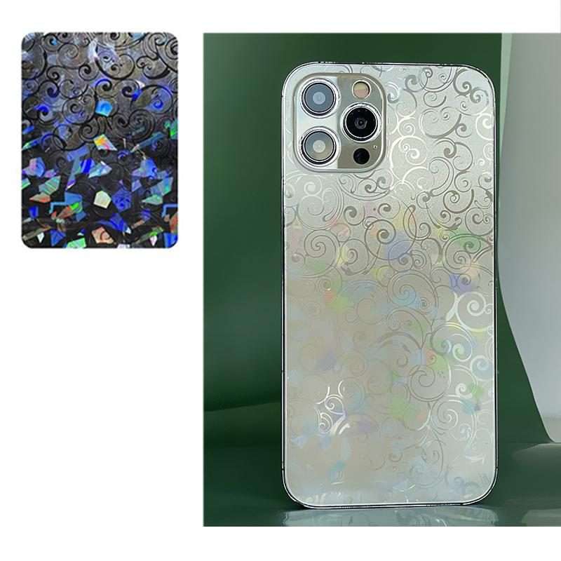 For iPhone 13 Pro Max Colorful Transparent Sticker Phone Back Film(Lucky Clouds)