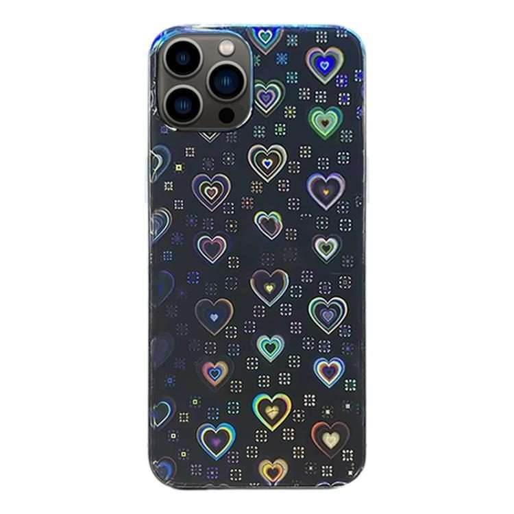 For iPhone 13 Pro Max Colorful Transparent Sticker Phone Back Film(Hearts)