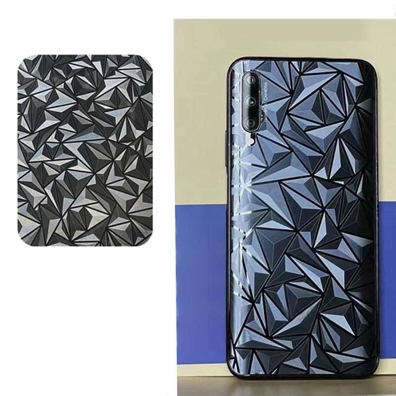 For iPhone 13 Pro Max Colorful Transparent Sticker Phone Back Film(Rhombus)
