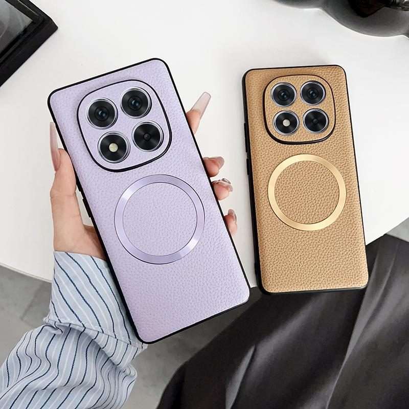 For Redmi Note 14 Pro 5G CD Magsafe Magnetic Litchi Texture Phone Case(Khaki)