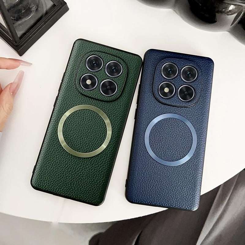 For Redmi Note 14 Pro 5G CD Magsafe Magnetic Litchi Texture Phone Case(Khaki)