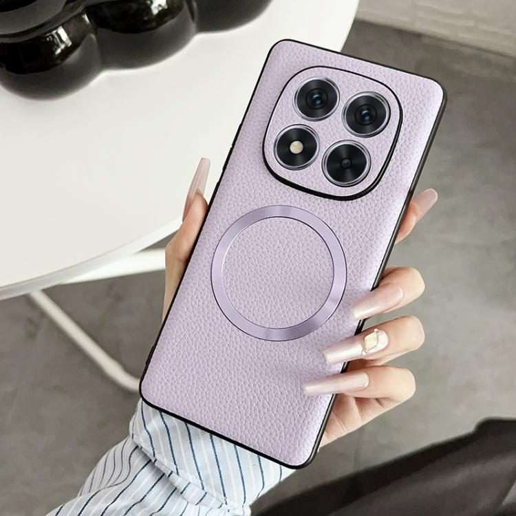 For Redmi Note 14 Pro 5G CD Magsafe Magnetic Litchi Texture Phone Case(Purple)