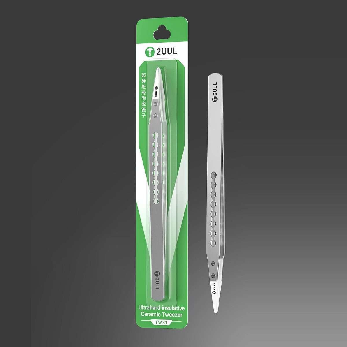 2uul TW31 Ultrahard Insulative Ceramic Tweezer