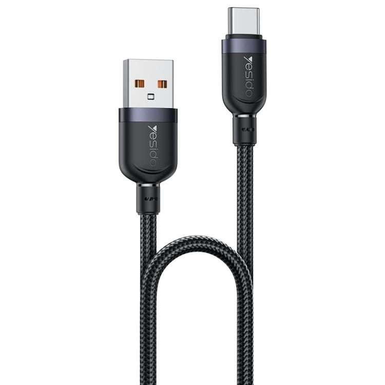 Yesido 3A USB to Type-C Fast Charging Cable, Length:1.2m(Black)