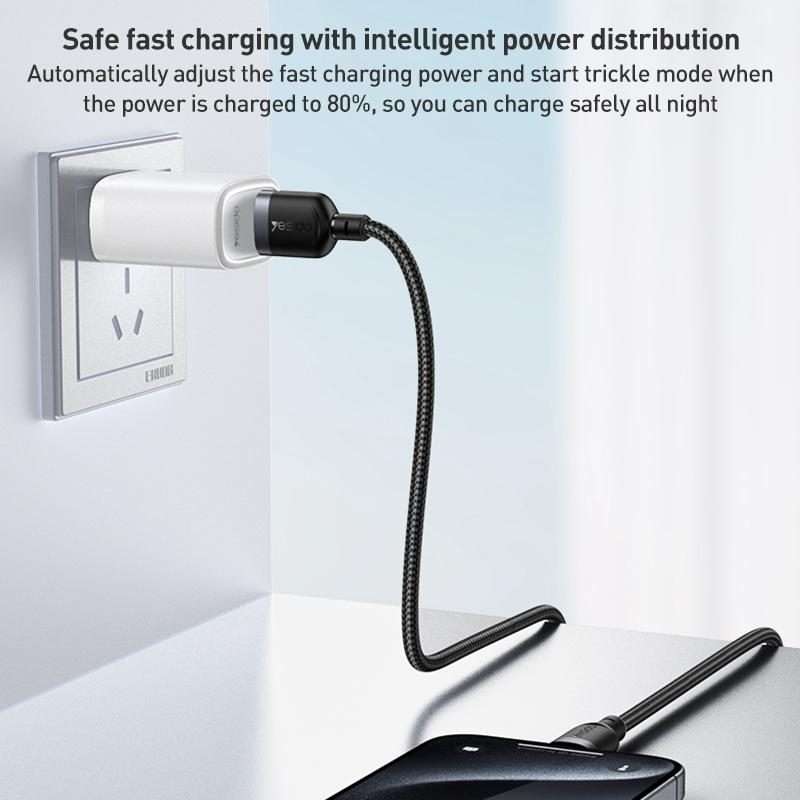 Yesido 3A USB to Type-C Fast Charging Cable, Length:3m(Black)