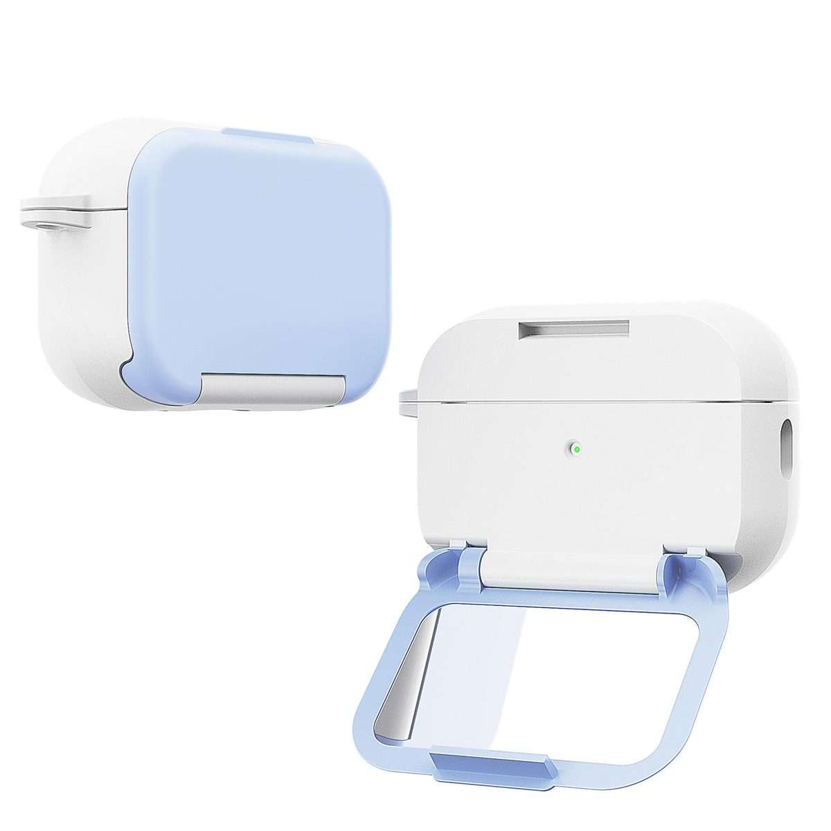 For AirPods Pro Mirror Stand Silicone Earphones Protective Case(Blue)