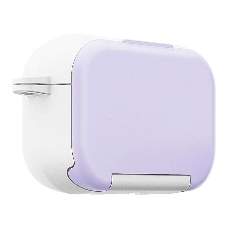 For AirPods Pro 2 Mirror Stand Silicone Earphones Protective Case(Purple)