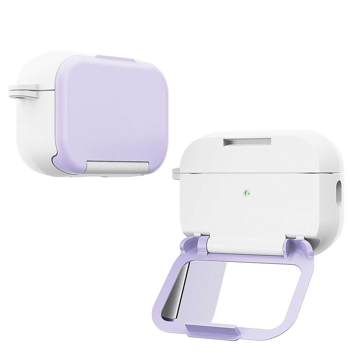 For AirPods Pro 2 Mirror Stand Silicone Earphones Protective Case(Purple)