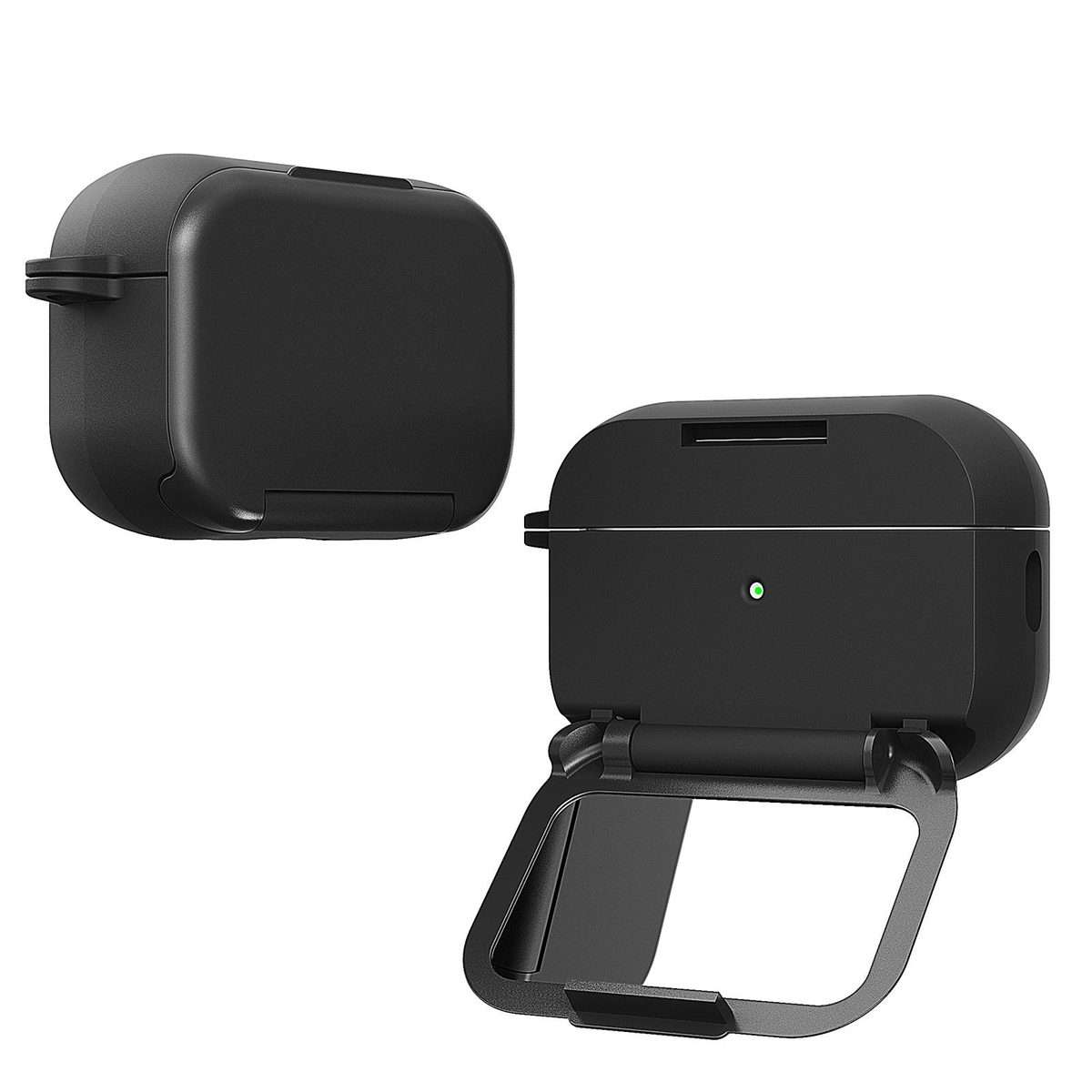 For AirPods Pro 2 Mirror Stand Silicone Earphones Protective Case(Black)