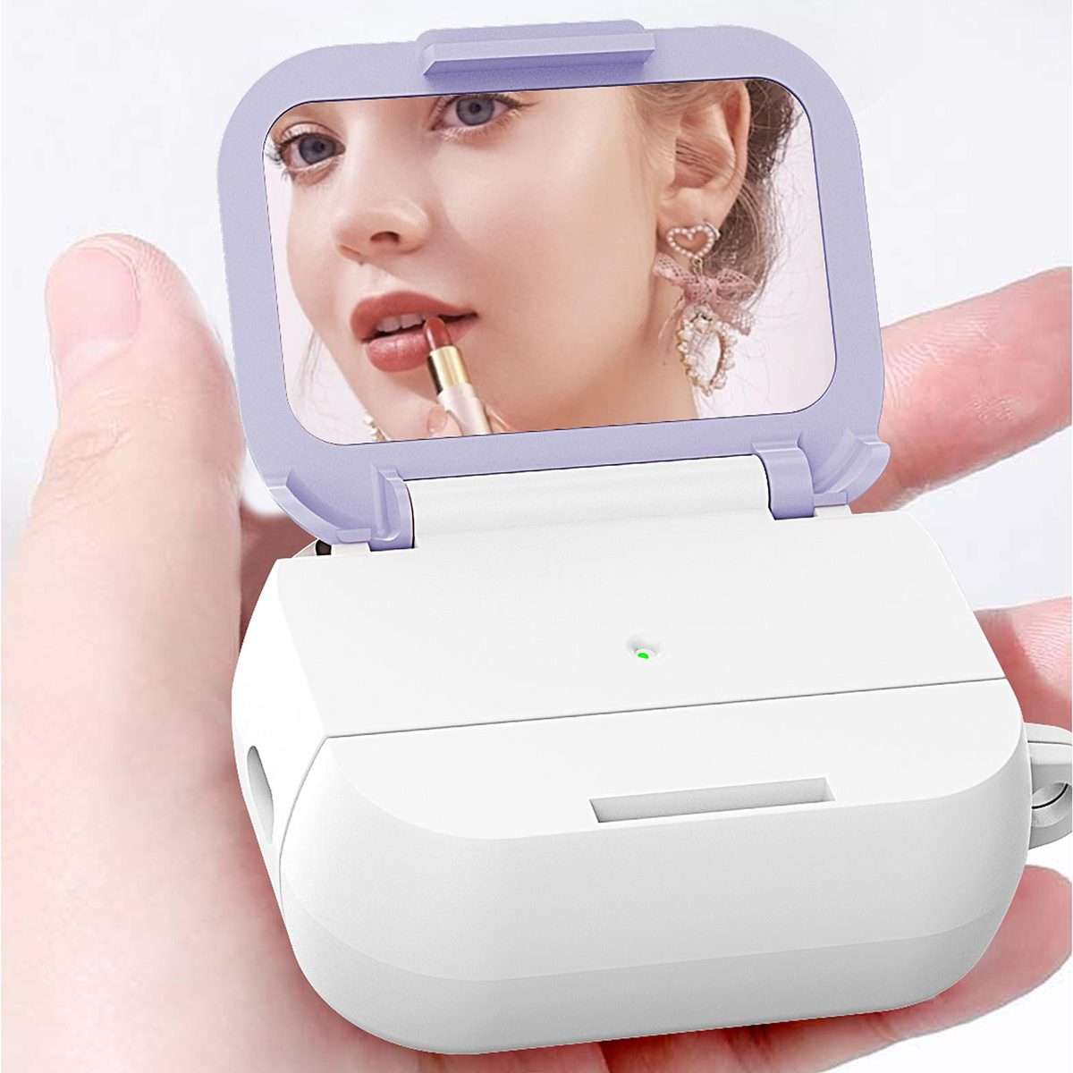 For AirPods Pro 3 Mirror Stand Silicone Earphones Protective Case(Blue)