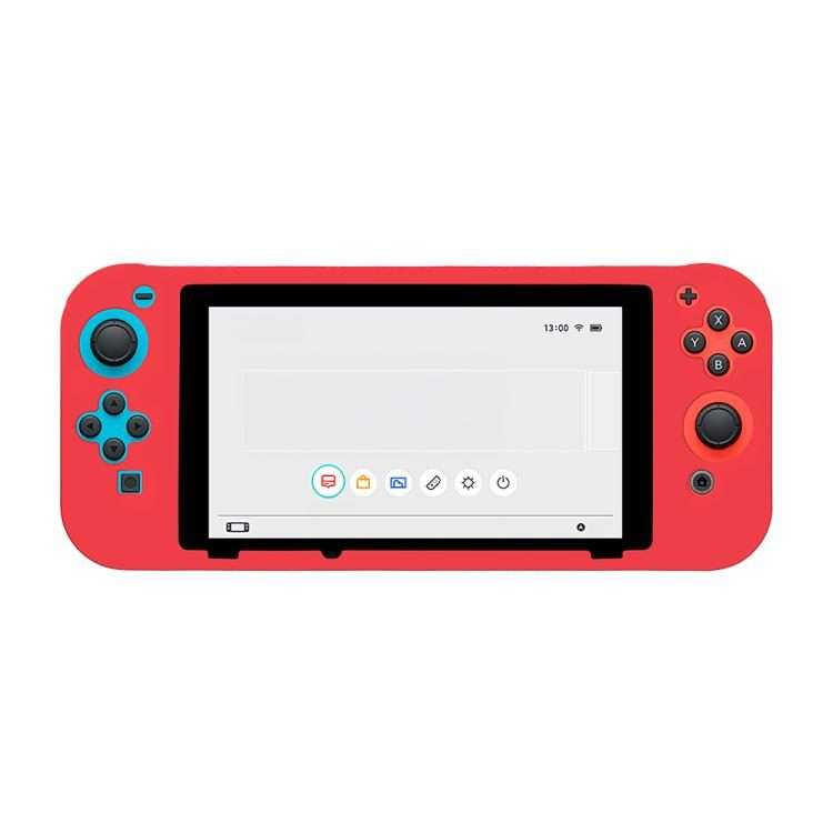 For Nintendo Switch Game Console Solid Color Silicone Full Protective Case(Red)