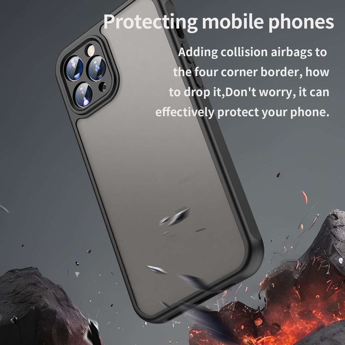 For iPhone 11 Pro Fan Dun Series TPU Hybrid PC Frosted Phone Case(Black)
