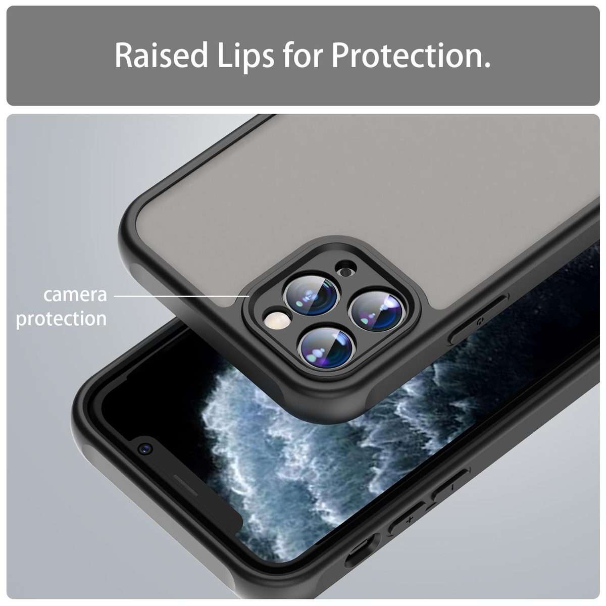 For iPhone 11 Pro Fan Dun Series TPU Hybrid PC Frosted Phone Case(Black)