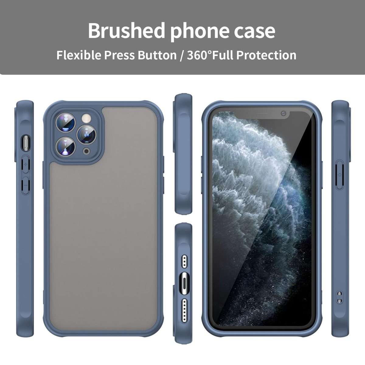 For iPhone 11 Pro Fan Dun Series TPU Hybrid PC Frosted Phone Case(Blue)