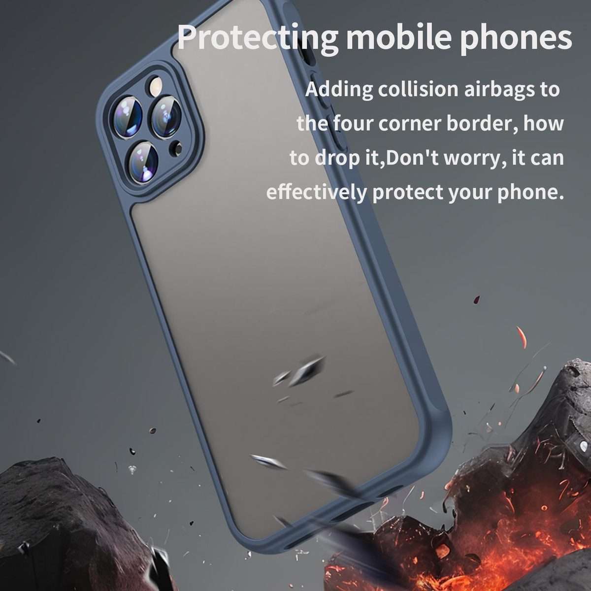For iPhone 11 Pro Fan Dun Series TPU Hybrid PC Frosted Phone Case(Blue)