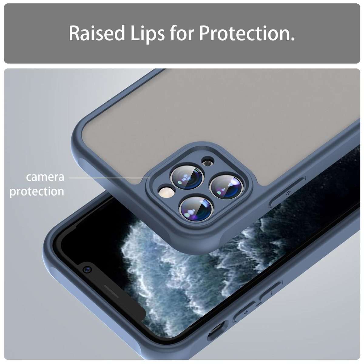 For iPhone 11 Pro Fan Dun Series TPU Hybrid PC Frosted Phone Case(Blue)