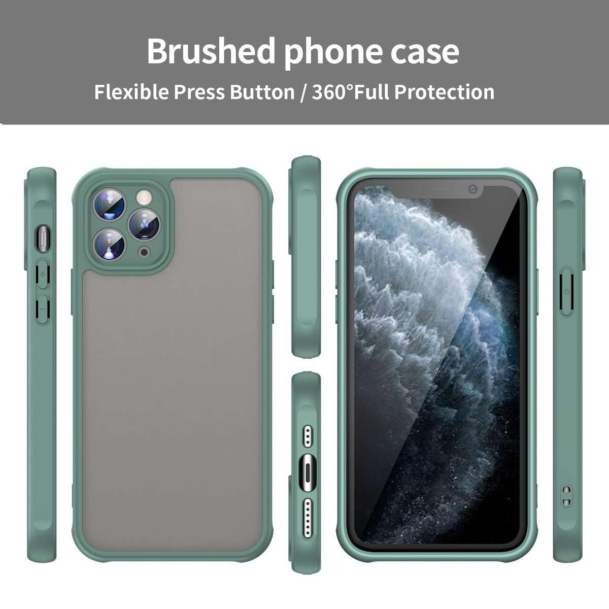 For iPhone 11 Pro Fan Dun Series TPU Hybrid PC Frosted Phone Case(Green)