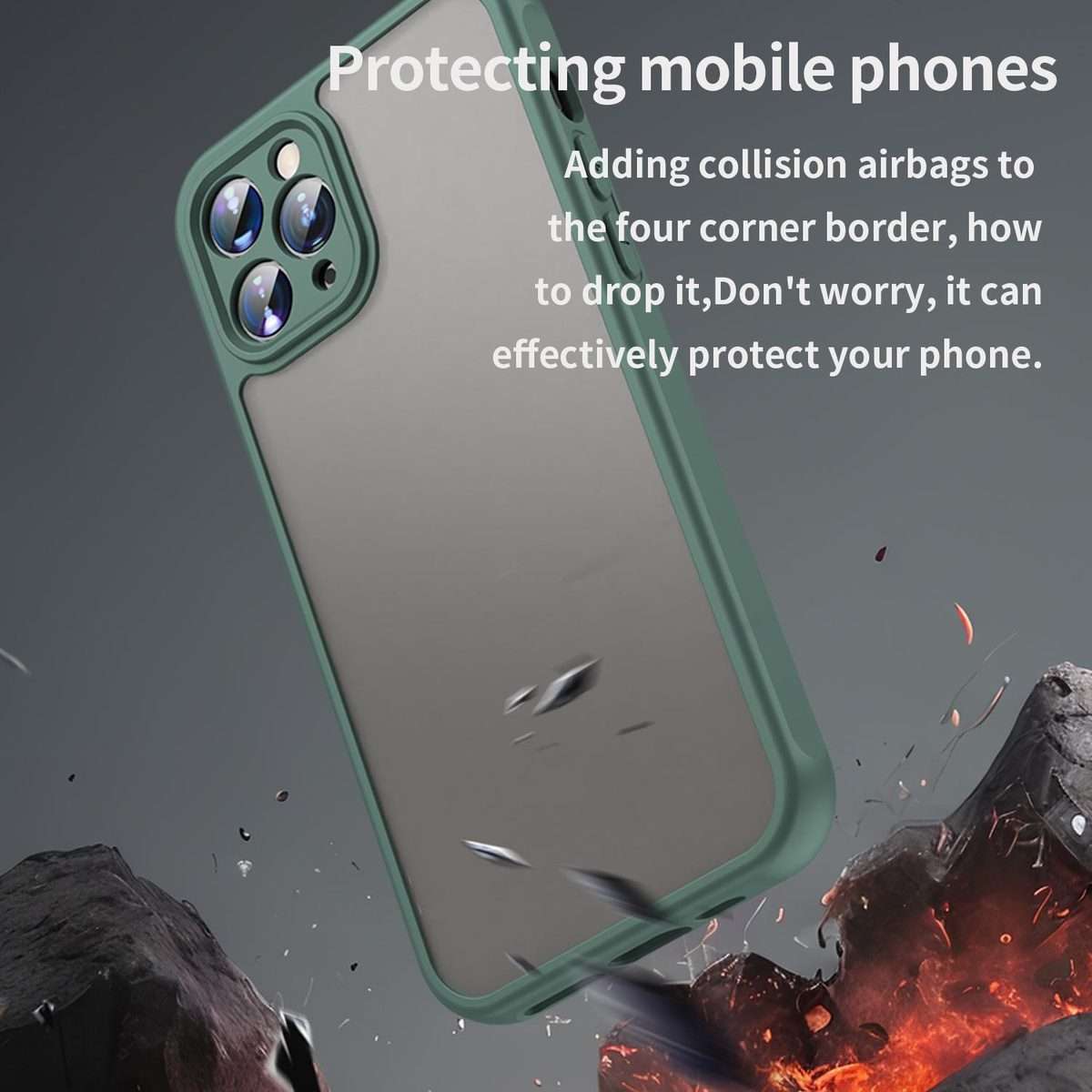 For iPhone 11 Pro Fan Dun Series TPU Hybrid PC Frosted Phone Case(Green)
