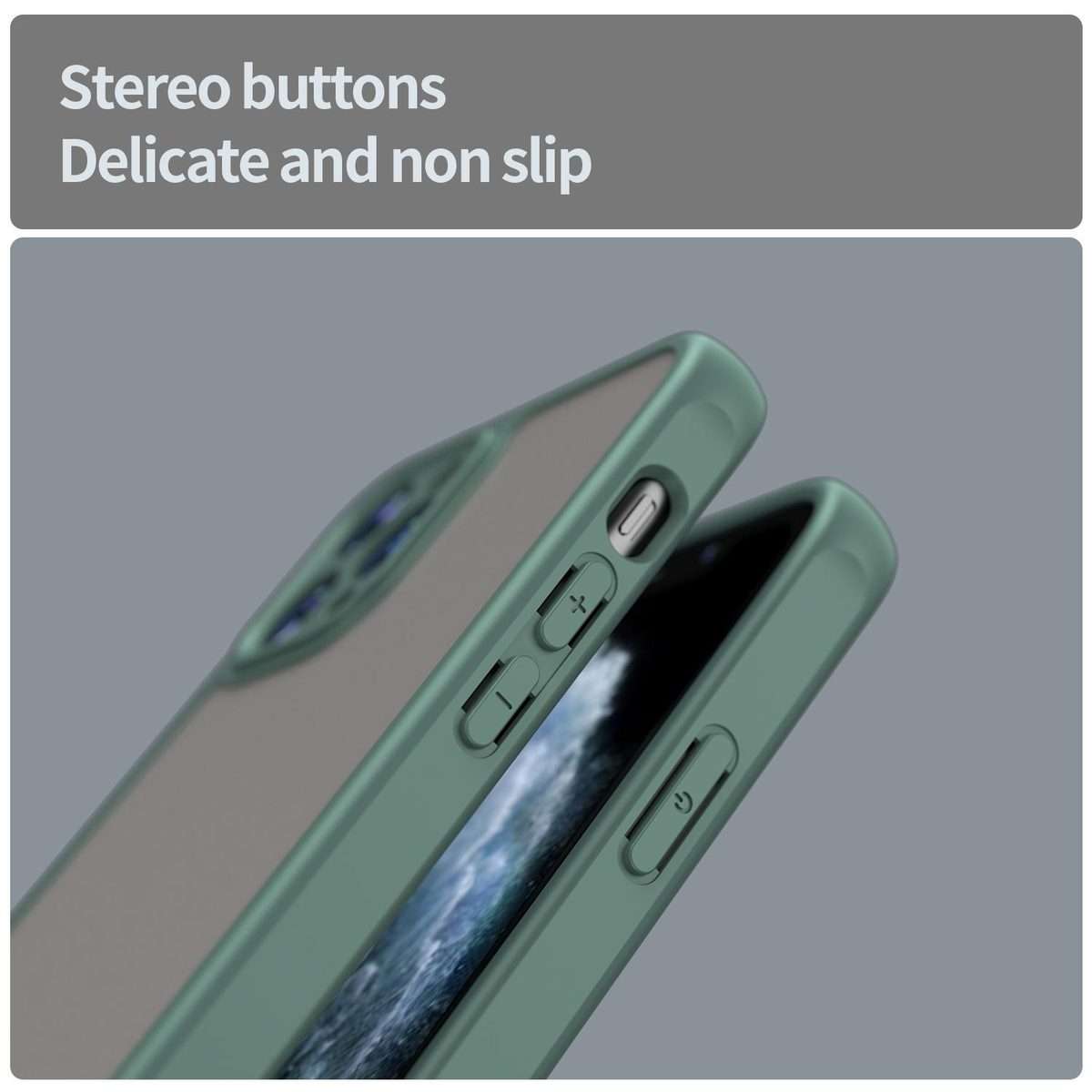 For iPhone 11 Pro Fan Dun Series TPU Hybrid PC Frosted Phone Case(Green)