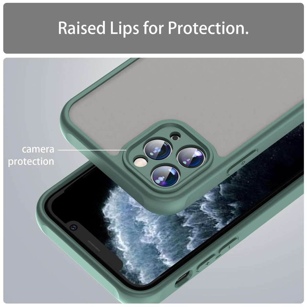 For iPhone 11 Pro Fan Dun Series TPU Hybrid PC Frosted Phone Case(Green)