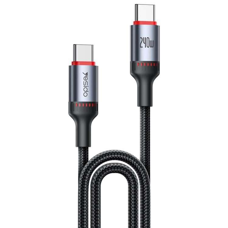 Yesido CA186 240W Type-C to Type-C Aluminum Alloy Data Cable, Length: 2m(Black)