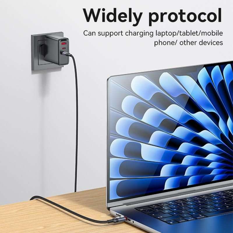 Yesido CA186 240W Type-C to Type-C Aluminum Alloy Data Cable, Length: 2m(Black)