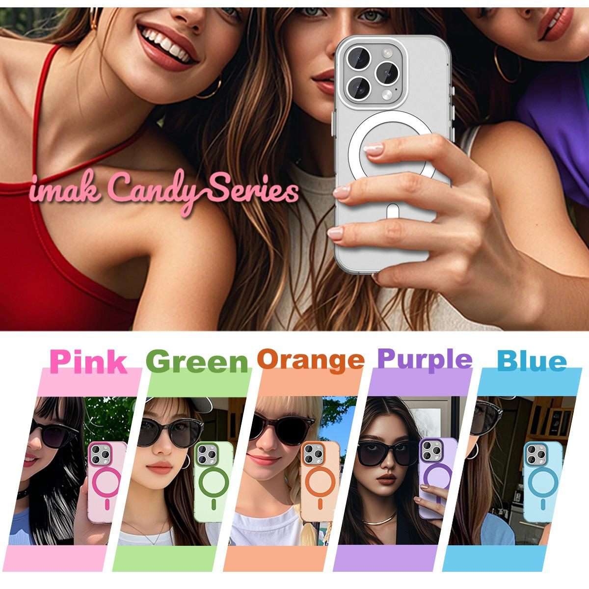 For iPhone 16 Pro IMAK Candy Series Shockproof MagSafe Phone Case(Black)